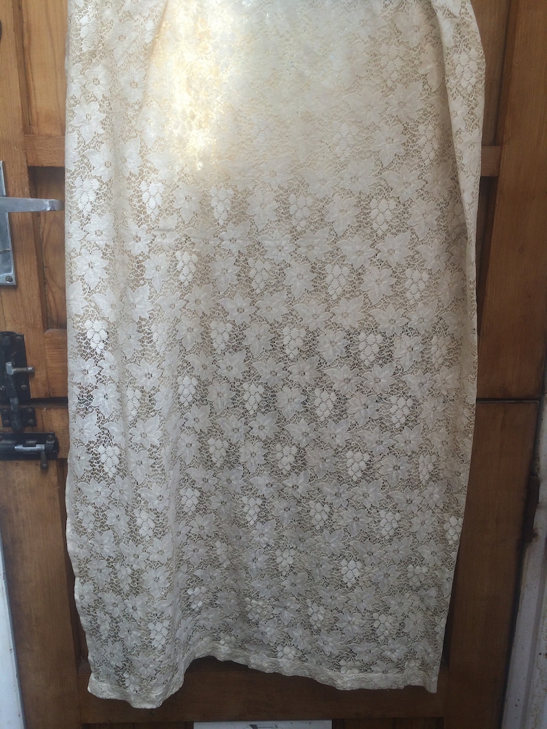 Vintage Ecru Curtain Approx 110cm x 195cm L