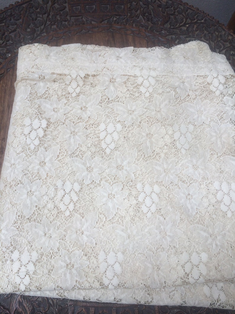 Vintage Ecru Curtain Approx 110cm x 195cm L