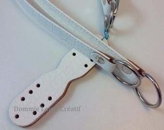 X 2 eco white Reptile look - 47 cm leather bag handles