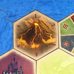 TTM Volcano Hex compatible with Catan's Settlers of Catan, Seafarers & Catan Expansions