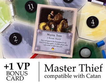 Carte Maître voleur compatible avec Catan's Settlers of Catan 5e édition et les extensions Catan