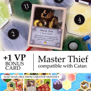 Master Thief Card compatibel met Catan's Kolonisten van Catan 5e editie en Catan-uitbreidingen