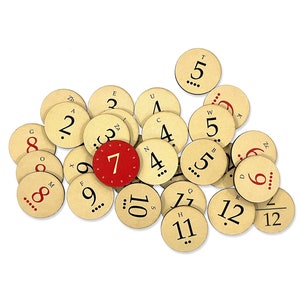 Replacement Number Tokens with Alphabet and Roll Chance Indicator compatible with Catan&#39;s Settlers of Catan 5-6 Player Extension