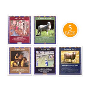 Pakket van 5: Longest Turn, Wood for Sheep, Master Thief, Port of Call en Sheep Lover, compatibel met Catan's Kolonisten van Catan-uitbreidingen