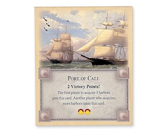 Carta da gioco TTM Port of Call (Harbormaster) compatibile con Catan's Settlers of Catan 5th Edition e Catan Expansion.