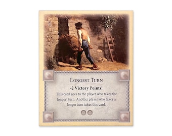 Longest Turn Penalty Card compatible with Catan's Settlers of Catan 5th Edition, Seafarers, Barbarians and Catan Expansions