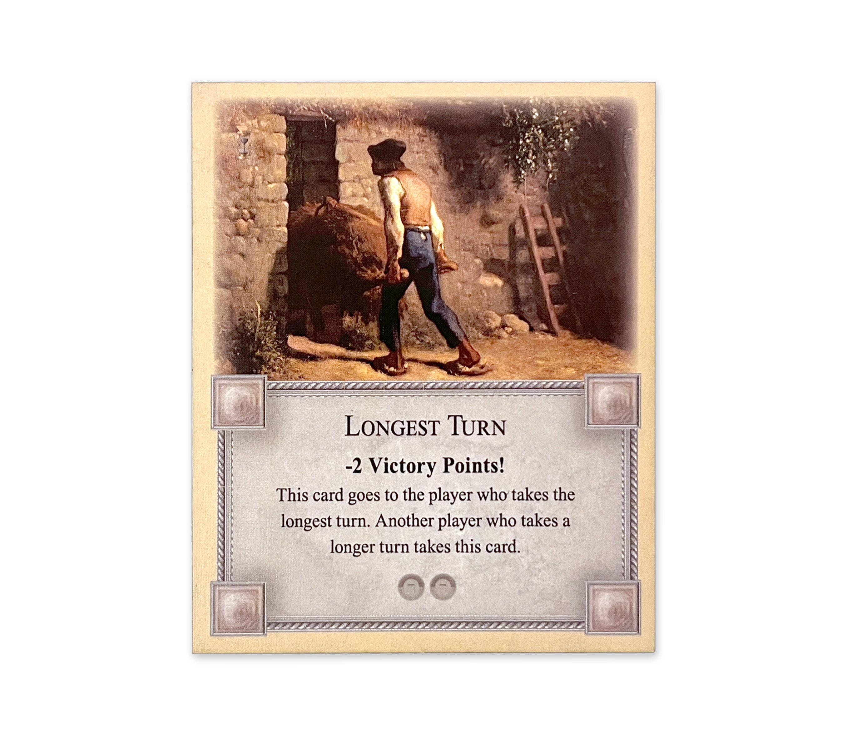 Longest Turn Penalty Card compatible with Catan's Settlers of Catan 5th Edition, Seafarers, Barbarians and Catan Expansions