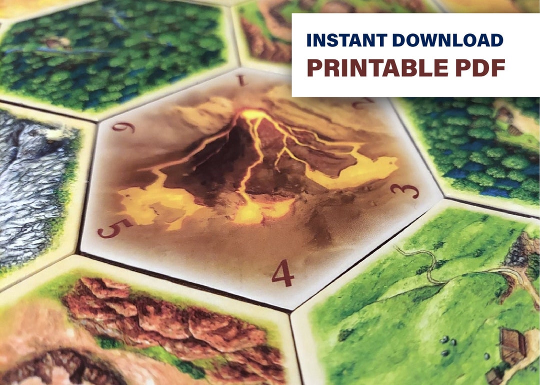 TTM Printable Volcano Hex Compatible With Catan's Settlers of Catan ...