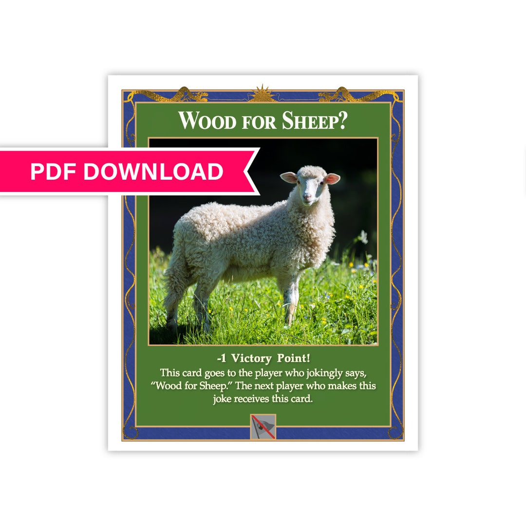 TTM Printable Wood for Sheep Card Compatible With Catan's Settlers of ...