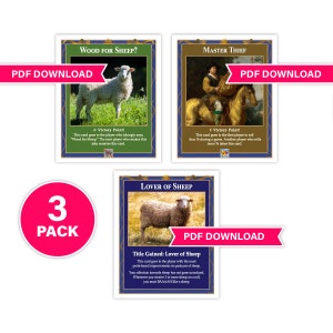 TTM Master Thief, Wood for Sheep & Sheep Lover Cards compatibel met Catan's Kolonisten van Catan - Digitale download