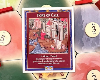 Carta di gioco TTM Porto di Sbarco (Capo Porto) compatibile con I Coloni di Catan, I Marinai e le espansioni di Catan.