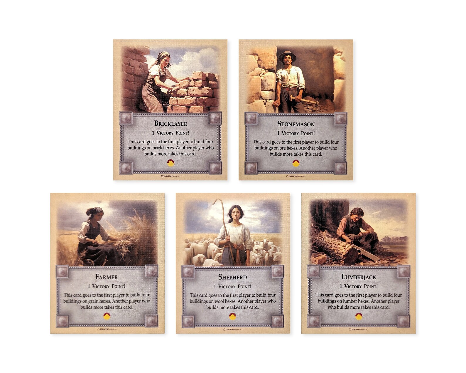 Profession Cards Scenario Compatible With Catan's Settlers of Catan 5th ...