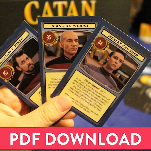 Star Trek TNG Character Cards - Unofficial The Next Generation Expansion - Digital Download compatible with Catan's Star Trek Catan