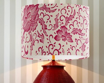 Chinoiserie lampshade | Etsy Chinoiserie lampshade Pink and cream