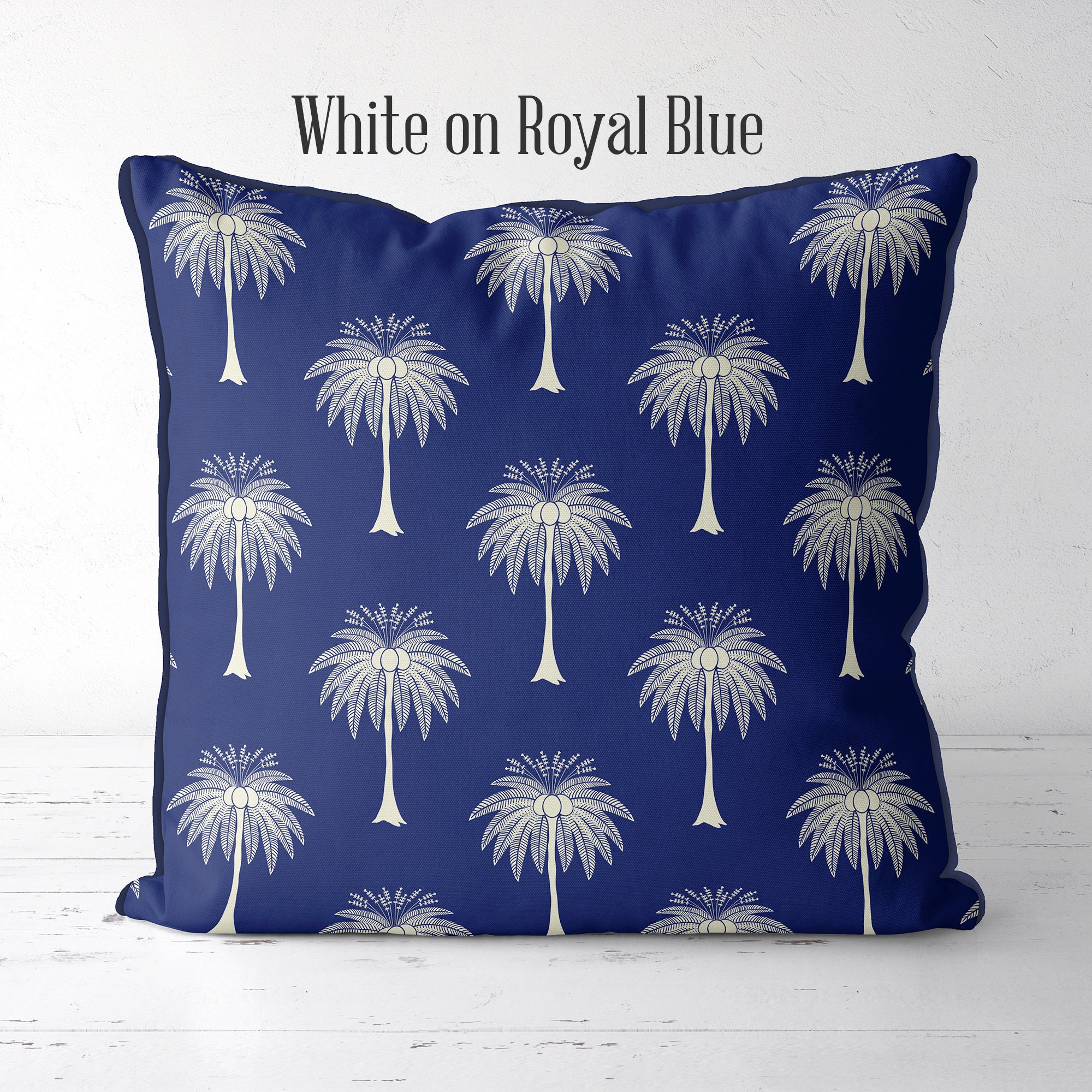 Royal blue and white pillows clearance