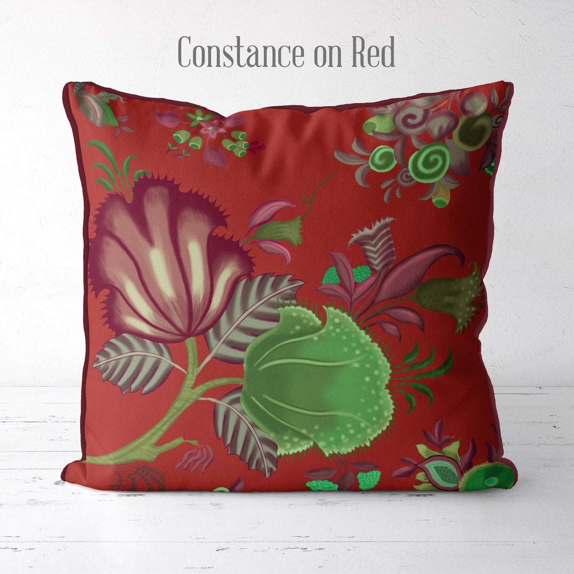 Navy Blue Floral Pillow Cover Orange Floral Cushion Cover Etsy