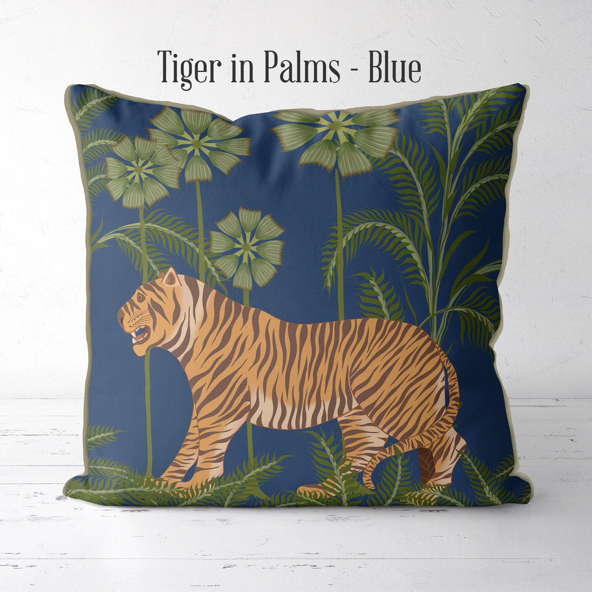 Tiger Throw Pillows Tiger Pillow Cover Black Tropical Etsy