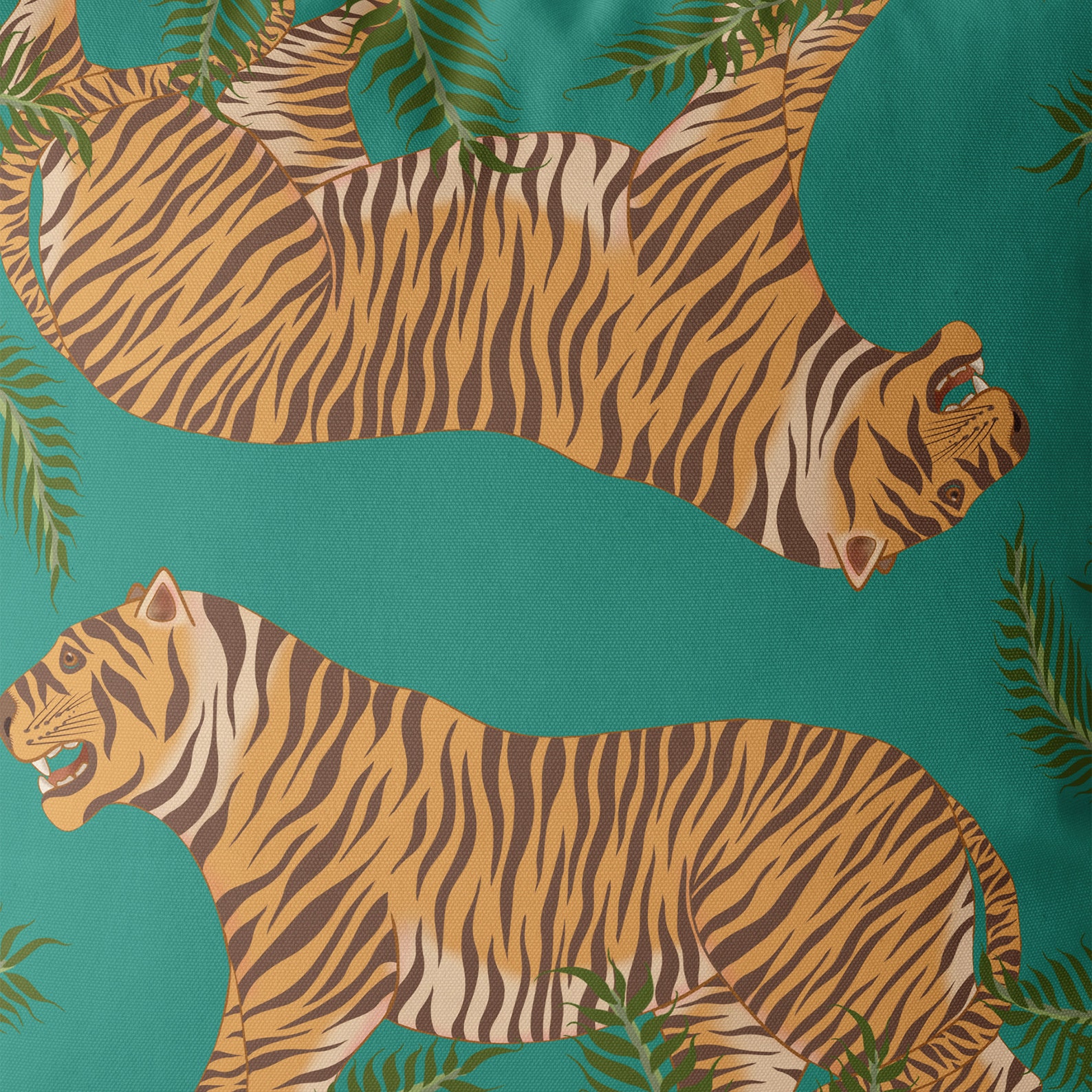 Tiger Throw Pillows Tiger Pillow Cover Jade Green Tropical Etsy