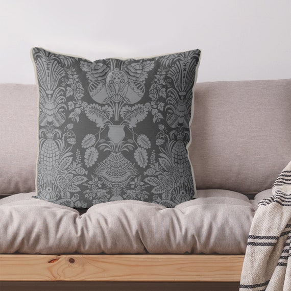 Grey and Silver Throw Cushions Grey Cushion Covers Toss Pillows Grey Pillow Shams Gray Pillow Cover Designer Pillows Imperial Botanical Etsy Canada