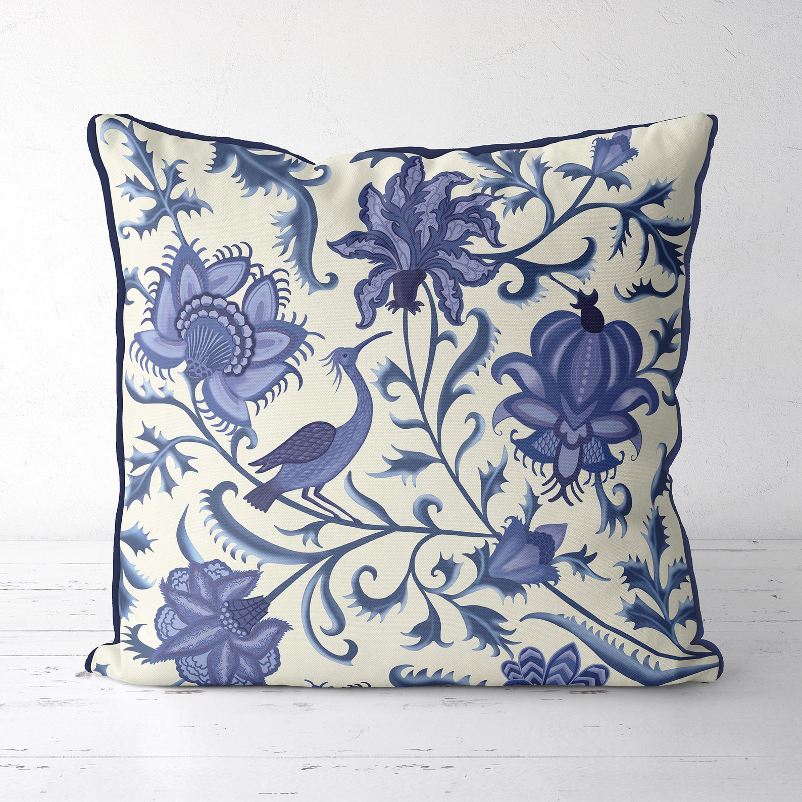 Blue and White Sofa Pillow Designer Pillow Cover Decorative Etsy