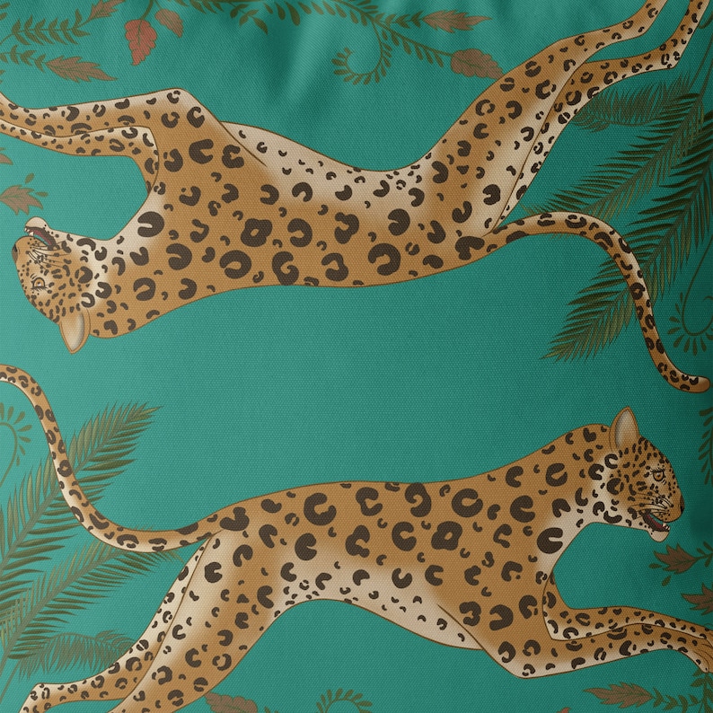 Leopard Pillow Cover Tropical Designer Pillow Cover Sofa - Etsy