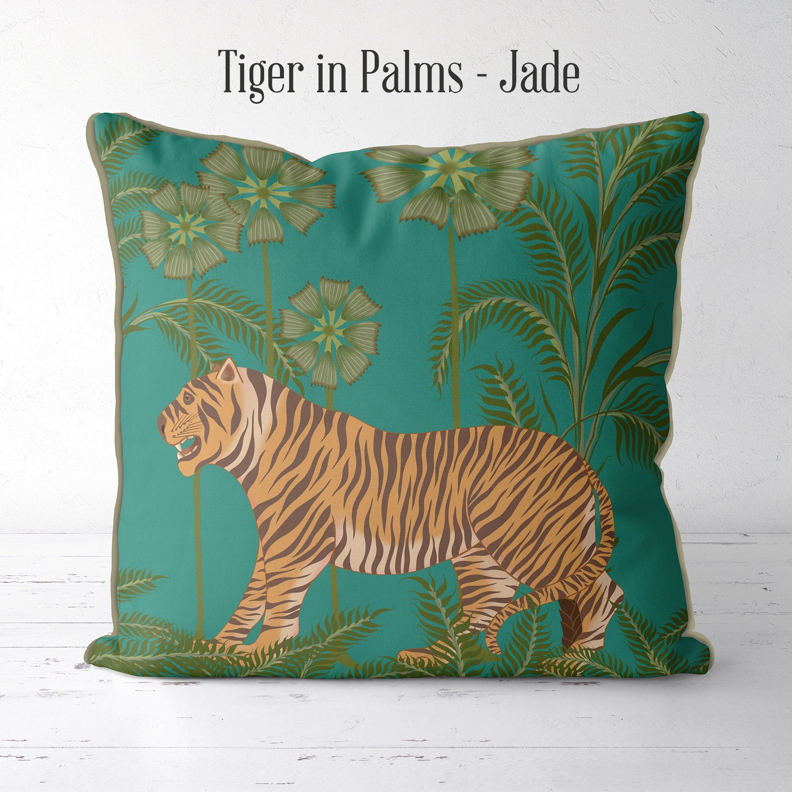 Tiger throw pillows tiger pillow cover deep pink tropical Etsy