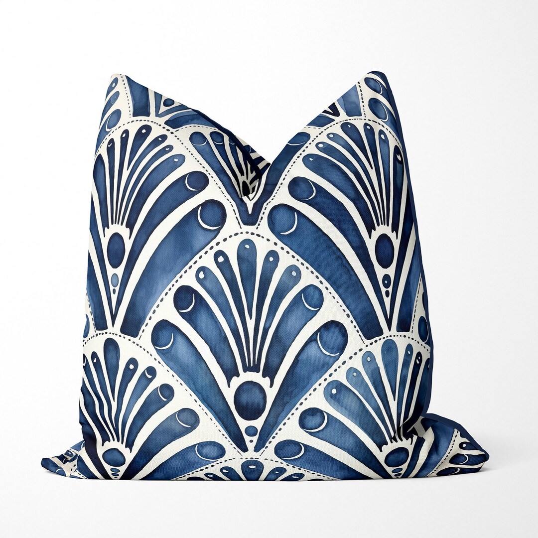 Hamptons Style Pillows, Blue and White Pillow Cover, Coastal Scatter