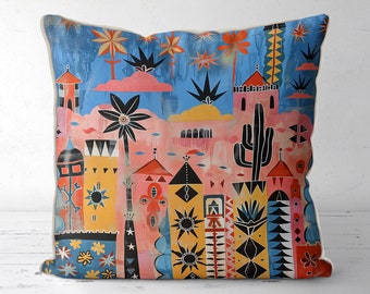 Handmade Southwestern Pillow Cover, Desert Boho Decor