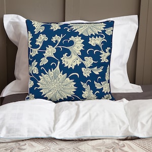Blue and White pillow covers, Chinoiserie style cushion covers, modern oriental decor, chinese decor throw pillow asian scatter LOTUS SUMMER
