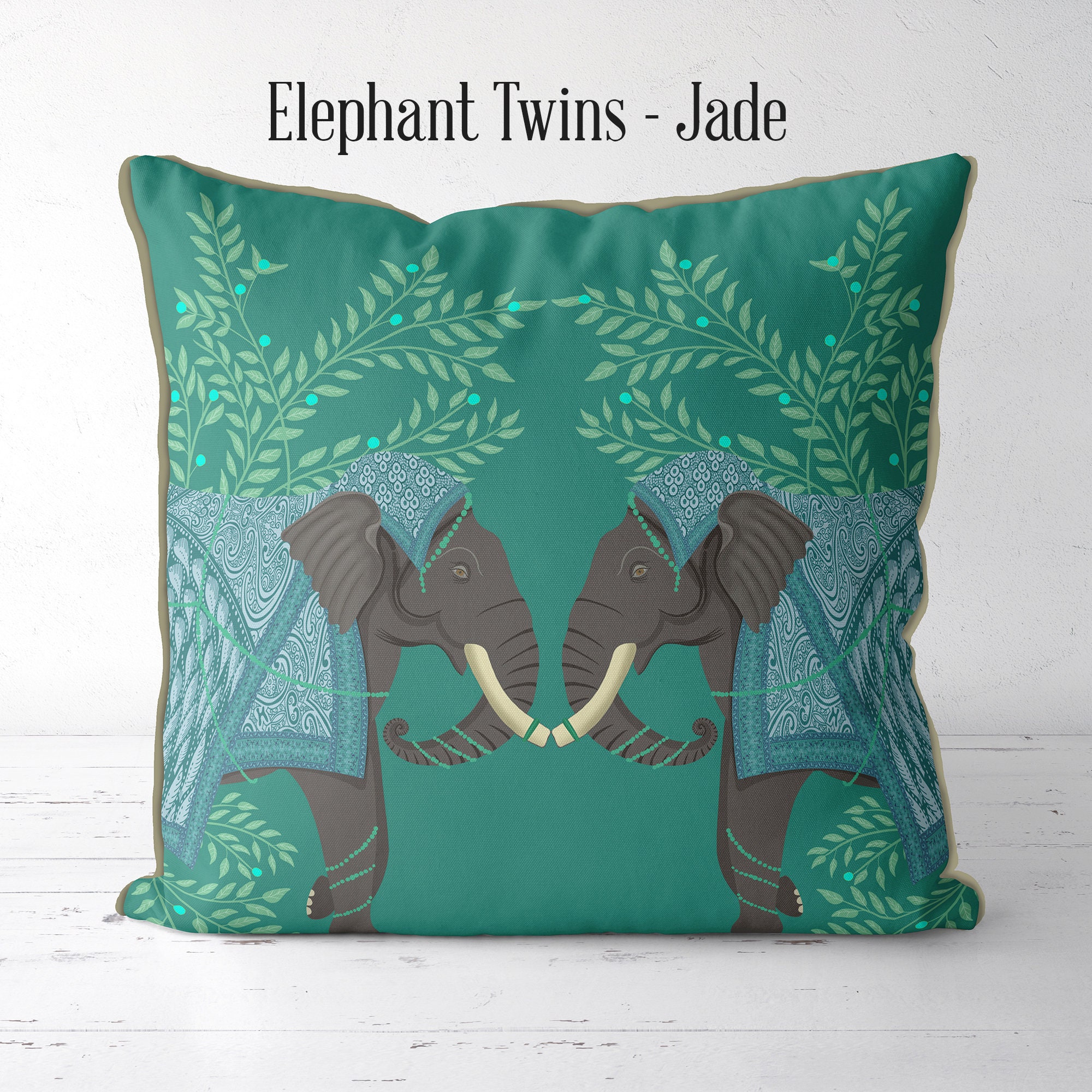 Elephant Pillow Cover blue tropical pillow designer pillow Etsy