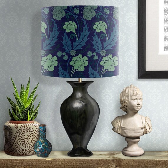 Navy floral lampshade sales
