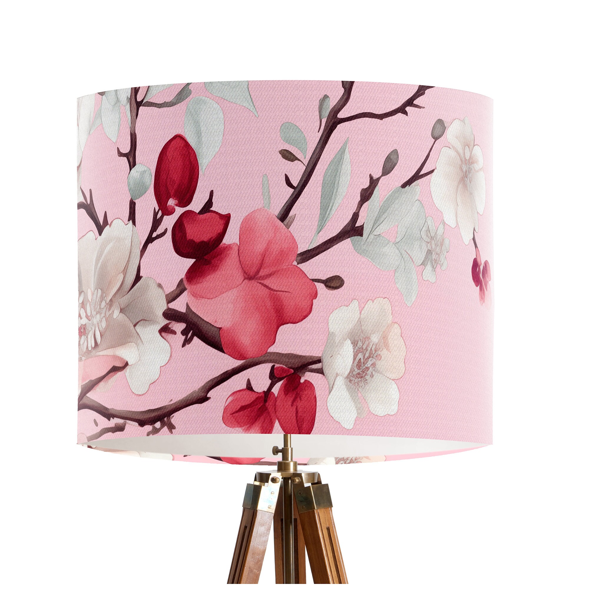 8.9x11 Inch Linen Drum Lamp Shade - Stained Glass Art Design, Easy Assembly, Fits Table & Floor Lamps