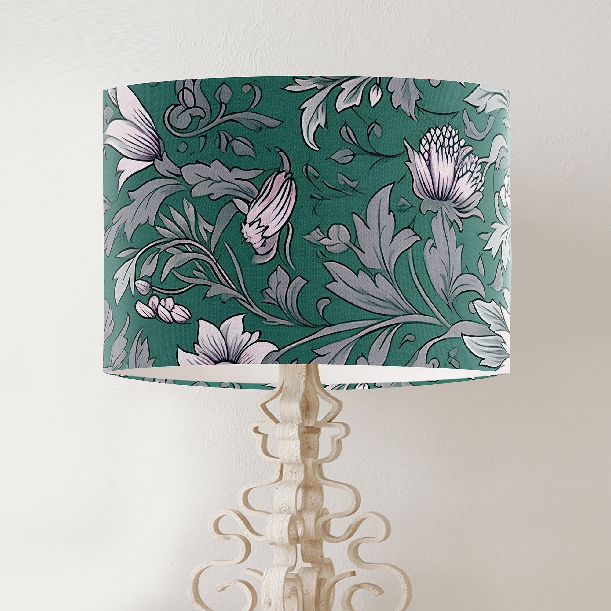 Pantalla Lámpara Artística Inspiración Vintage Diseño Aves - Spain