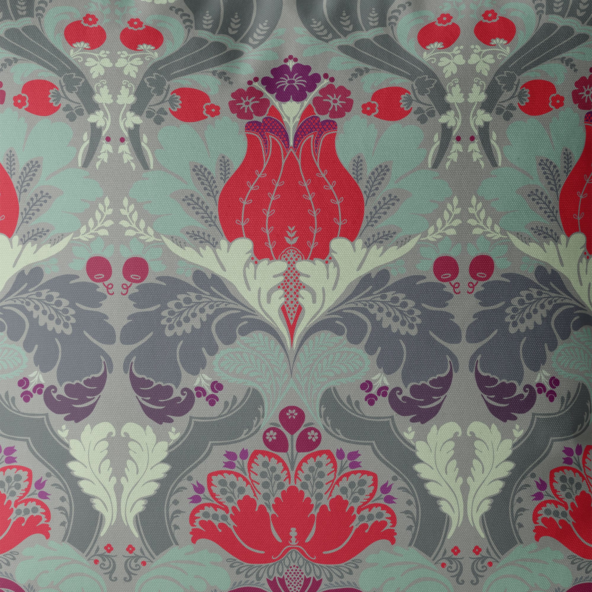 Red Grey and Green Pillow Cover Art Deco Style Pillow Cover Etsy UK