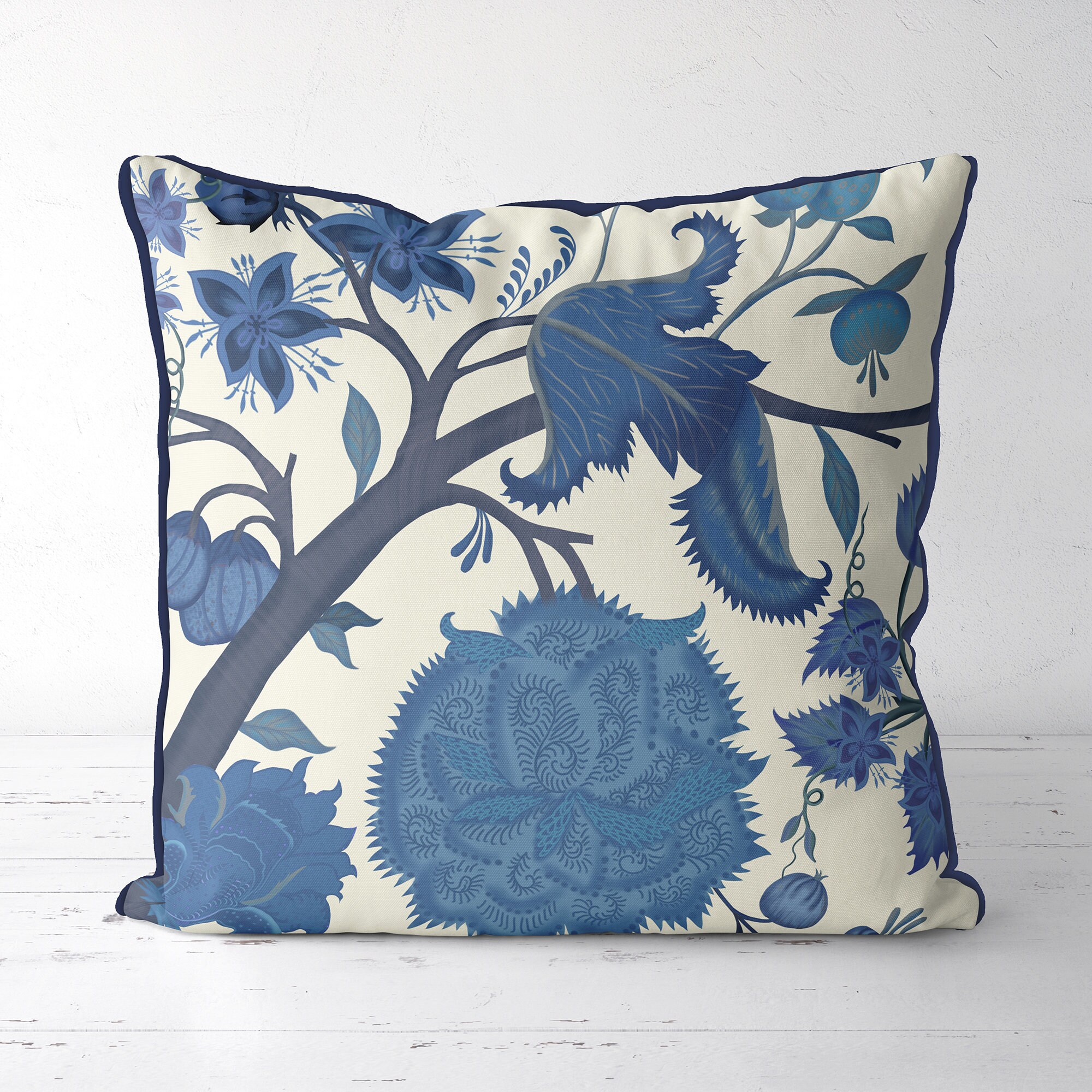Hamptons pillow covers Blue and white Floral pillow covers Etsy