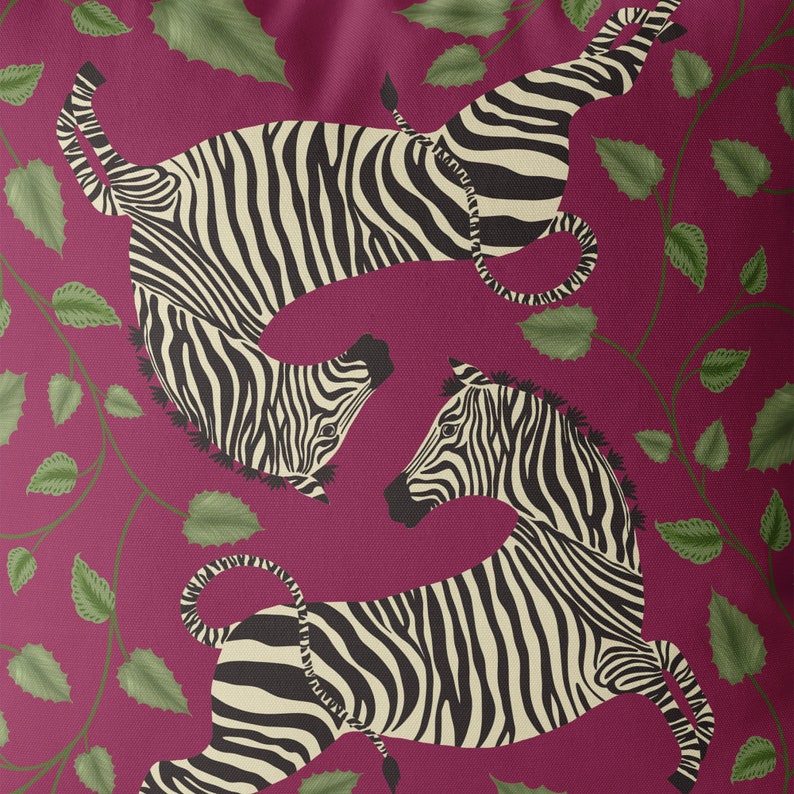 Zebra Cushion Cover Throw Pillow Cover Jade Green Tropical Etsy UK