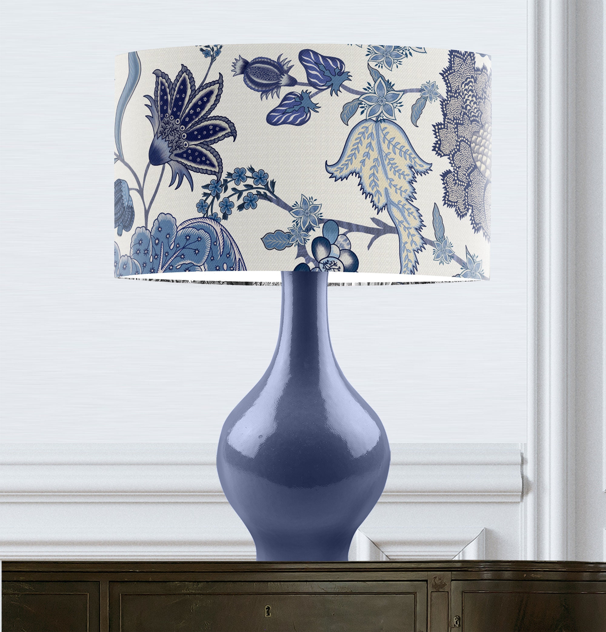 Blue and White Designer Lampshade Coastal Decor Lamp Shade Etsy UK