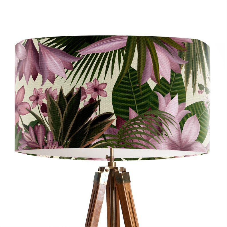 Tropical Blush Lampshade Blush Pink and Green Lamp Shade | Etsy UK