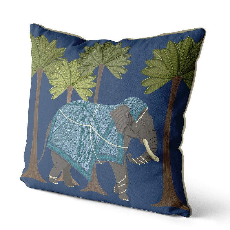 Blue Elephant Pillow