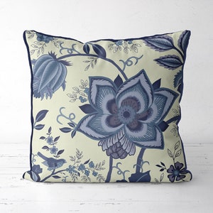 Almohadas estilo Hamptons almohada azul y blanca cubre las almohadas hamptons almohadas florales jacobeas almohadas azules cojines dispersos HARITA