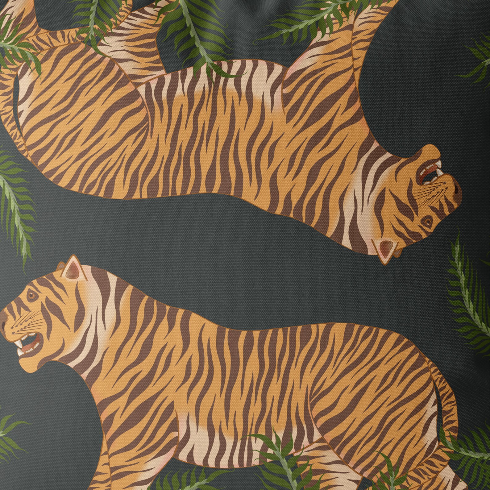 Tiger Throw Pillows Tiger Pillow Cover Blue Tropical Etsy UK