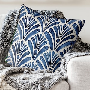 Hamptons Style Pillows, Blue and White pillow cover, coastal scatter cushion cover, Beach House Pillows, Coastal Home Decor, navy -DULCE
