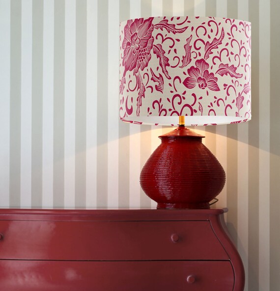 Chinoiserie lampshade Pink and cream Chinoiserie lampshade Pink and cream