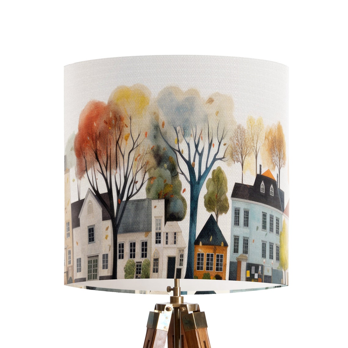 NEW YORK Style Street Design Drum Lampshade, Printed Fabric Lampshade ...