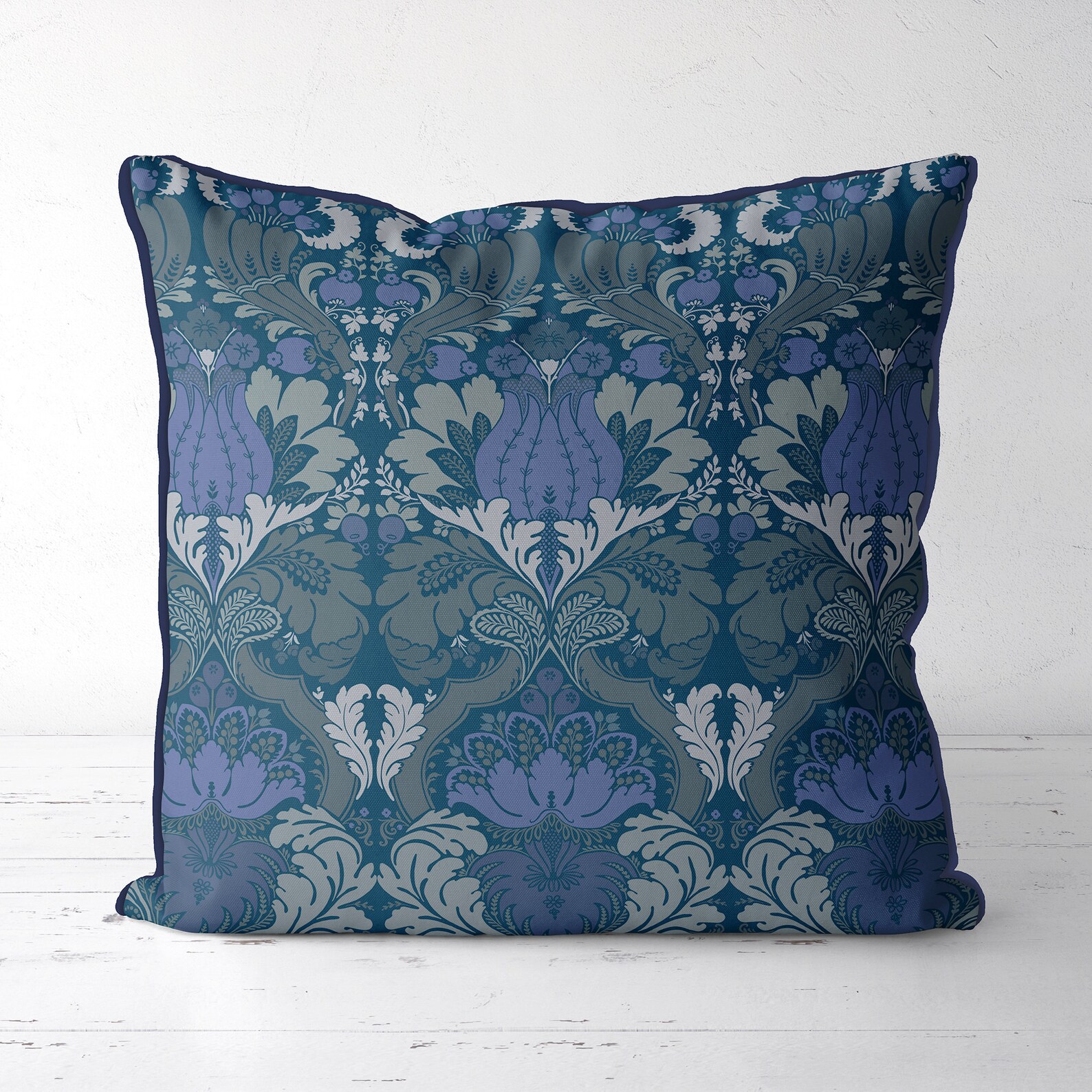 Blue art deco style pillow cover Designer pillow covers blue Etsy