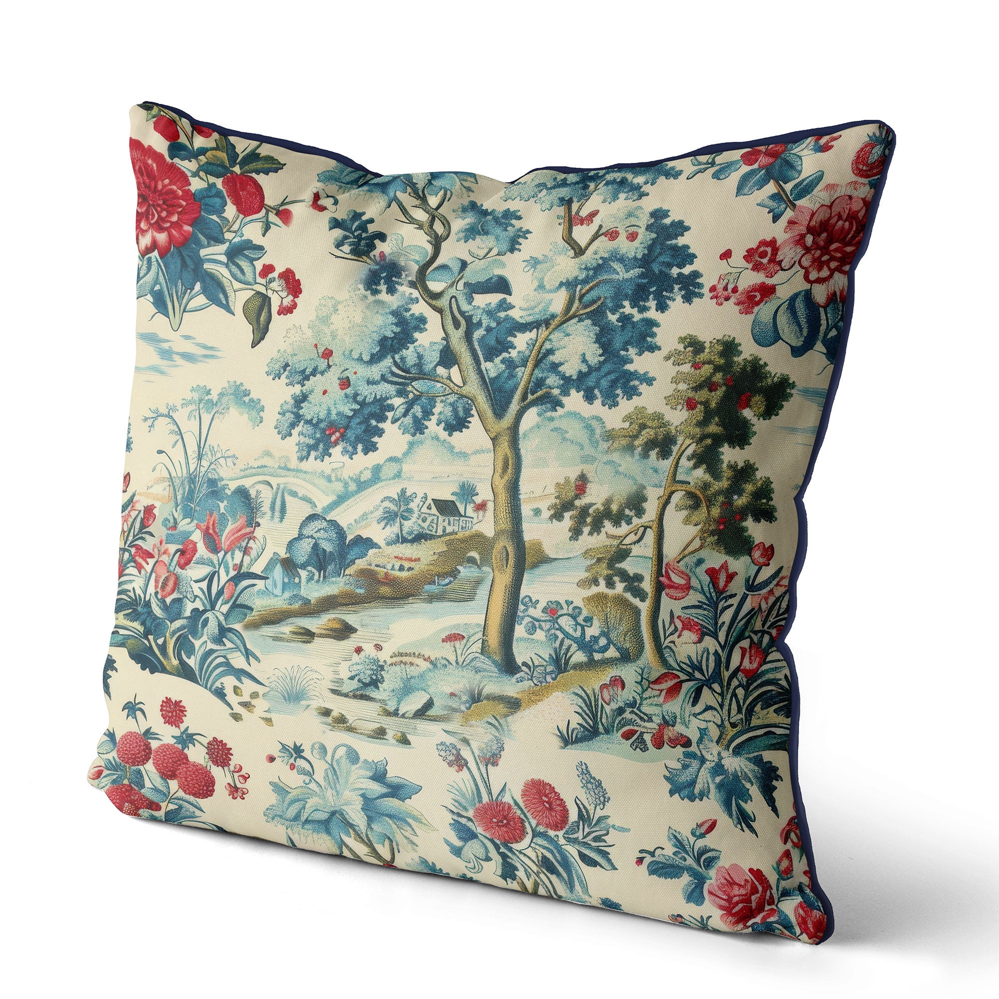 French Toile Pillow Cover