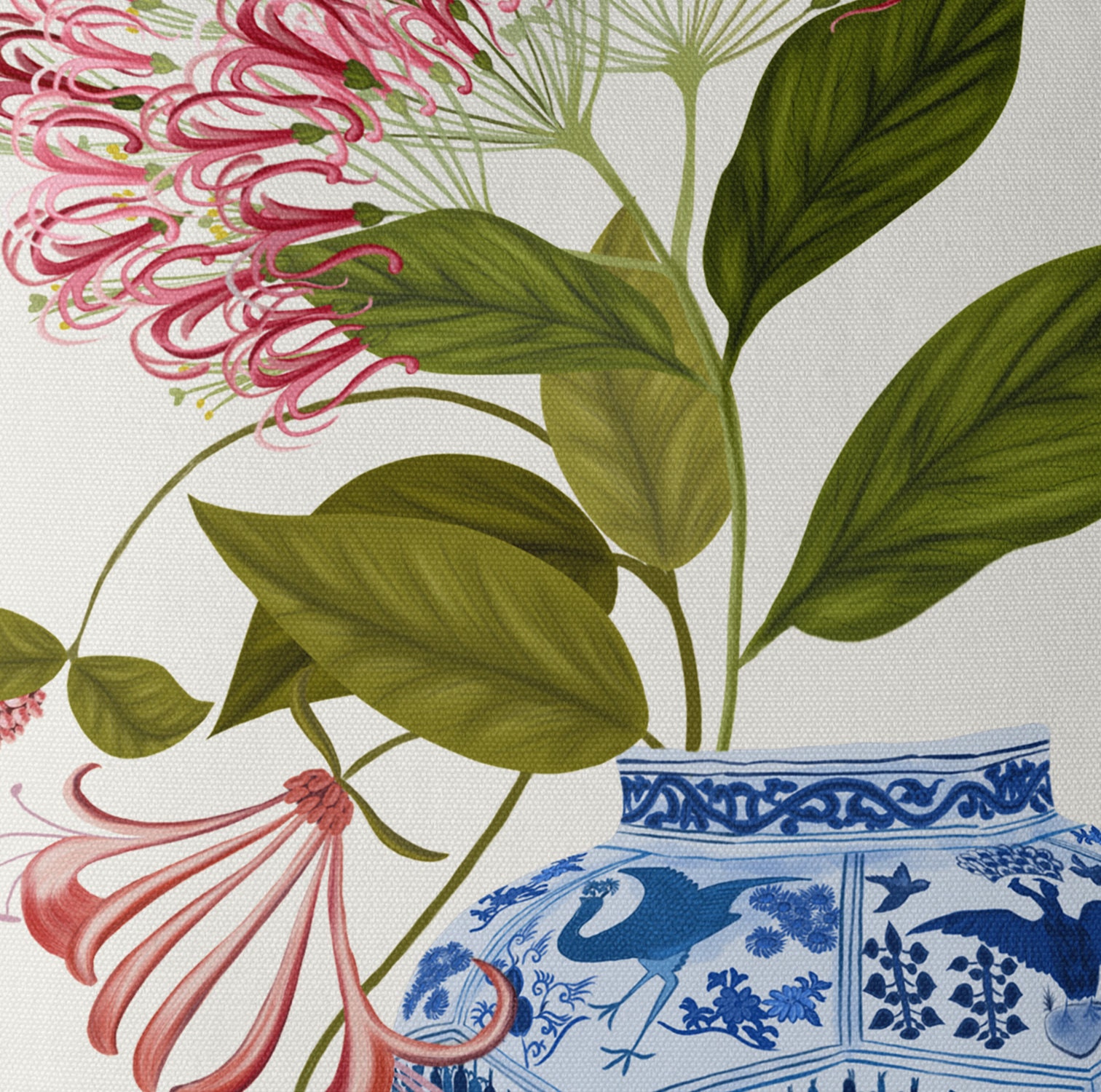Chinoiserie Vase Pillow Cover, Pink Floral Oriental Decor - Etsy