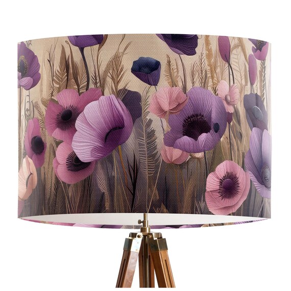 Abat-jour Vintage En Tissu Floral Rose Poudré E27 - Décoration Douce Et Romantique Pour Lampe De Chevet Ou Salon