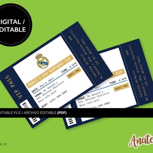 Invitation d’anniversaire imprimable du Real Madrid | Invitations d'anniversaire Real Madrid imprimables
