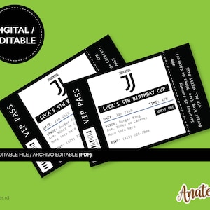 Druckbare Juventus-Geburtstagseinladung | Geburtstagseinladungen Juventus zum Ausdrucken